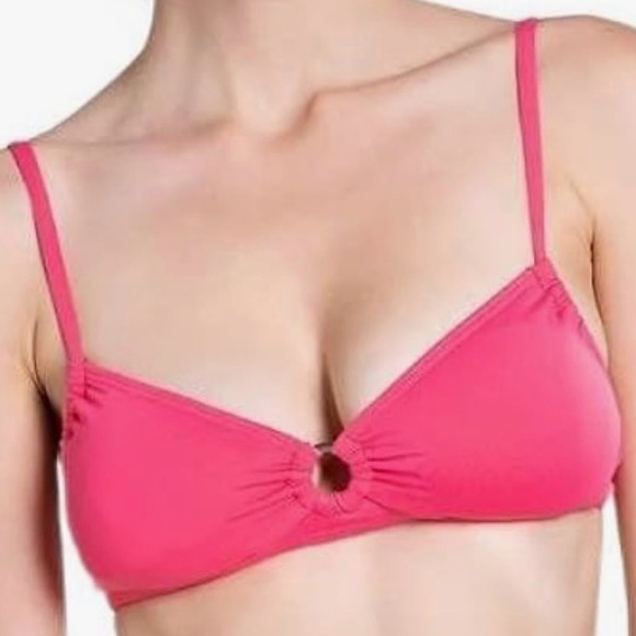 NWT Vince Camuto Women's Bikini Top Size XS Pink Swimsuit with Ring Detail - Picture 2 of 2